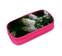 EZDLOWVBA Astuccio bianco lilla con stampa a grappoli per ragazzi e ragazze grazioso astuccio con cerniera organizer per studenti astuccio per figlia figlio astuccio da scrivania, rosa, taglia unica