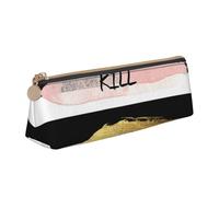 EZDLOWVBA Astuccio carino con stampa a righe Don't Kill My Vibe, per ragazze e ragazzi, in pelle, per cancelleria e cancelleria per scuola e ufficio