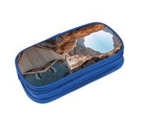 EZDLOWVBA Astuccio con stampa Canyon Boardwalk per ragazzi e ragazze, grazioso astuccio con cerniera per studenti, astuccio per figlia, figlio, astuccio da scrivania, Blu, One Size, Beauty Case