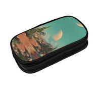 EZDLOWVBA Astuccio con stampa deserto, per ragazzi e ragazze, grazioso astuccio con cerniera, per studenti, astuccio per figlia, figlio, astuccio da scrivania, Nero , taglia unica, Beauty Case