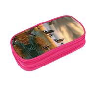 EZDLOWVBA Astuccio con stampa di anatre selvatiche che volano con caccia e anatre selvatiche, grazioso astuccio con cerniera organizer per studenti astuccio per figlia figlio astuccio da scrivania,