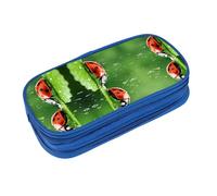 EZDLOWVBA Astuccio con stampa di coccinelle divertenti, per ragazzi e ragazze, grazioso astuccio con cerniera per studenti, astuccio per figlia, figlio, astuccio da scrivania, Blu, Taglia unica,