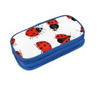 EZDLOWVBA Astuccio con stampa di coccinelle, per ragazzi e ragazze, grazioso astuccio con cerniera, per studenti, astuccio per figlia, figlio, astuccio da scrivania, Blu, Taglia unica, Beauty Case