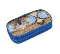 EZDLOWVBA Astuccio con stampa italiana di strada per ragazzi e ragazze, grazioso astuccio con cerniera organizer per studenti astuccio per figlia figlio astuccio da scrivania, Blu, Taglia unica,