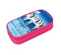 EZDLOWVBA Astuccio con stampa Penguins On The Iceberg1, per ragazzi e ragazze, grazioso astuccio con cerniera, per studenti, astuccio per figlia, figlio, astuccio da scrivania, rosa, Taglia unica,