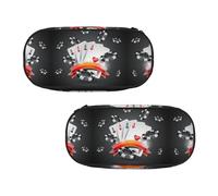 EZDLOWVBA Astuccio con stampa torneo di poker per ragazzi e ragazze, grazioso astuccio con cerniera organizer per studenti, astuccio per figlia, figlio, astuccio da scrivania, Nero , Taglia unica,