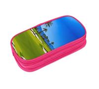 EZDLOWVBA Astuccio per matite con stampa campo da golf by the sea per ragazzi e ragazze, grazioso astuccio con cerniera per studenti astuccio per figlia figlio astuccio da scrivania, rosa, Taglia
