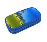 EZDLOWVBA Astuccio per matite con stampa campo da golf by the sea per ragazzi e ragazze, grazioso astuccio con cerniera per studenti astuccio per figlia figlio astuccio da scrivania, Blu, Taglia