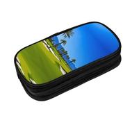 EZDLOWVBA Astuccio per matite con stampa campo da golf by the sea per ragazzi e ragazze, grazioso astuccio con cerniera per studenti astuccio per figlia figlio astuccio da scrivania, Nero , Taglia