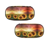 EZDLOWVBA Astuccio per matite con stampa di girasoli, tramonto e luce del sole, per ragazzi e ragazze, grazioso astuccio con cerniera per studenti, astuccio per figlia, figlio, astuccio da scrivania,