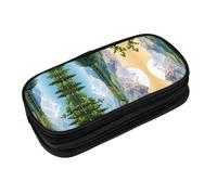EZDLOWVBA Astuccio per matite con stampa di natura con vista sul lago e montagna, per ragazzi e ragazze, grazioso astuccio con cerniera per studenti, astuccio per figlia, figlio, astuccio da