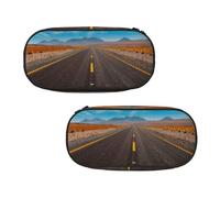 EZDLOWVBA Astuccio per matite con stampa di paesaggio Highway Road nel deserto, per ragazzi e ragazze, grazioso astuccio con cerniera per studenti, astuccio per figlia, figlio, astuccio da scrivania,