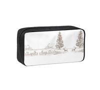 EZDLOWVBA Astuccio per matite portatile con stampa albero di Natale, per studenti, per bambini, astuccio per cancelleria, custodia per cancelleria