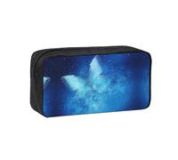 EZDLOWVBA Astuccio portamatite portatile con stampa di farfalle stellate blu per studenti e bambini, astuccio per cancelleria, custodia per cancelleria, capacità