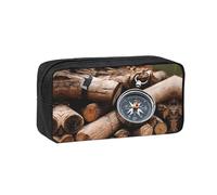 EZDLOWVBA Astuccio portatile per studenti e bambini, con stampa della legge della bussola, astuccio per cancelleria, custodia per cancelleria, capacità