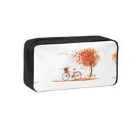 EZDLOWVBA Astuccio portatile per studenti e bambini, con stampa di albero con bici vecchie, astuccio per cancelleria durevole, custodia per cancelleria, capacità
