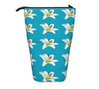EZDLOWVBA Beautiful-Lilies - Astuccio per cancelleria per ragazzi e ragazze, con supporto, astuccio con cerniera, custodia telescopica, per studenti e ufficio, scuola media