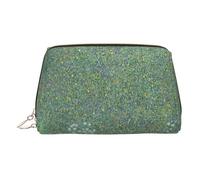 EZDLOWVBA Beauty case da viaggio da donna, con stampa di cespugli di rose sotto gli alberi, borsa da trucco con cerniera, borsa per il trucco in pelle leggera, Oro, Taglia unica