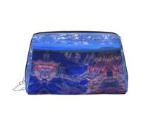 EZDLOWVBA Beauty Grand Canyon - Trousse da viaggio da donna, con cerniera, per cosmetici, articoli da toeletta, in pelle leggera, Argento, Taglia unica