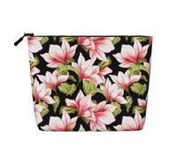 EZDLOWVBA Beauty Pink Floral Flowers Print Beauty Pink Floral Flowers Print Fake Hemp Makeup Bag - Borsa per il trucco da viaggio e per la conservazione quotidiana - Borsa cosmetica riutilizzabile,