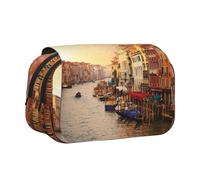 EZDLOWVBA Bellissimo astuccio con stampa di Venezia Canal View, grande capacità, astuccio portapenne con 2 scomparti, portapenne organizer per cancelleria