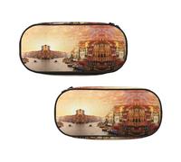 EZDLOWVBA Bellissimo astuccio con stampa di Venezia Canal View per ragazzi e ragazze, grazioso astuccio con cerniera organizer per studenti astuccio per figlia figlio astuccio da scrivania, Nero ,