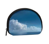 EZDLOWVBA Blue Ocean and Sky Print Mini portamonete con cerniera - Piccolo portafoglio per donne e uomini, compatto organizer da viaggio per denaro