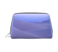 EZDLOWVBA Borsa cosmetica da viaggio da donna con stampa deserta, organizer con cerniera, borsa per il trucco da toeletta, borsa per il trucco in pelle leggera, Argento, Taglia unica