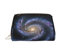 EZDLOWVBA Borsa cosmetica da viaggio da donna, con stampa di universo stellato, organizer con cerniera, trousse per articoli da toeletta, borsa per il trucco in pelle leggera, Oro, Taglia unica