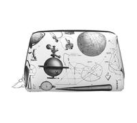 EZDLOWVBA Borsa cosmetica da viaggio da donna, con stampa fisica, organizer con cerniera, borsa per il trucco, borsa da toeletta, borsa per il trucco in pelle leggera, Argento, Taglia unica