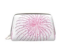 EZDLOWVBA Borsa cosmetica da viaggio da donna, con stampa fuochi d'artificio, organizer con cerniera, borsa per il trucco da toilette, borsa per il trucco in pelle, Oro, Taglia unica