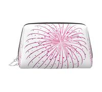 EZDLOWVBA Borsa cosmetica da viaggio da donna, con stampa fuochi d'artificio, organizer con cerniera, borsa per il trucco da toilette, borsa per il trucco in pelle, Argento, Taglia unica