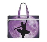 EZDLOWVBA Borsa di tela di canapa della stampa della danza della ballerina, borsa del documento della tela