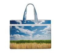 EZDLOWVBA Borsa di tela di canapa stampata del campo di grano,borsa del documento della tela