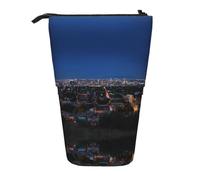 EZDLOWVBA Borsa per cancelleria con stampa Skyline di Los Angeles per ragazzi e ragazze, supporto portamatite, astuccio con cerniera, custodia telescopica, studenti e ufficio scuola media