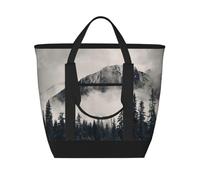 EZDLOWVBA Borsa termica isolata di grande capacità canadese della scogliera della montagna fumosa, borsa della spesa riutilizzabile