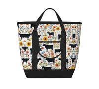 EZDLOWVBA Borsa termica isolata di grande capacità della stampa del santuario dell'azienda agricola del bestiame, borsa riutilizzabile della drogheria di viaggio