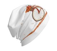EZDLOWVBA Cappello lavorato a maglia per adulti con stampa di albero con vecchia bicicletta invecchiata, morbido e traspirante, berretto con stampa su tutta la superficie, berretto da indossare tutti