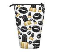 EZDLOWVBA Cool Black Lips, borsa per cancelleria per ragazzi e ragazze, supporto per matite, astuccio con cerniera, custodia telescopica, studenti e ufficio scuola media