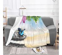 EZDLOWVBA Coperta in pile con stampa a farfalla, per divano e letto, comoda, morbida, leggera, calda, per tutte le stagioni