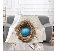 EZDLOWVBA Coperta in pile con stampa a nido di uccelli, per divano e letto, accogliente, morbida, leggera, calda, per tutte le stagioni