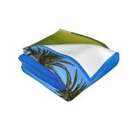 EZDLOWVBA Coperta in pile con stampa campo da golf in riva al mare, per divano e letto, accogliente, morbida, leggera, calda, per tutte le stagioni