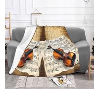 EZDLOWVBA Coperta in pile con stampa di farfalle e violoncello, per divano e letto, accogliente, morbida, leggera, calda, per tutte le stagioni