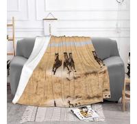 EZDLOWVBA Coperta in pile con stampa di tre cavalli che corrono, per divano e letto, accogliente, morbida, leggera, calda, per tutte le stagioni