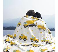EZDLOWVBA Coperta in pile con stampa trattore agricola, per divano e letto, accogliente, morbida, leggera, calda, per tutte le stagioni