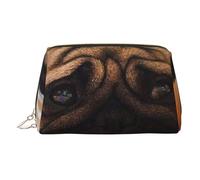 EZDLOWVBA Cry Pug Print Women Travel Cosmetic Bag Organizer Zipper Makeup Bags Pouch Toiletry, Borsa per il trucco in pelle leggera, Oro, Taglia unica