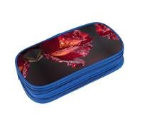 EZDLOWVBA Dewdrops on Red Rose Print - Astuccio per ragazzi e ragazze, grazioso astuccio con cerniera, per studenti, astuccio per figlia, figlio, astuccio da scrivania, Blu, taglia unica, Beauty Case