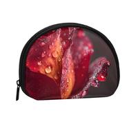 EZDLOWVBA Dewdrops On Red Rose Print Mini portamonete con cerniera - Piccolo portafoglio per donne e uomini, compatto organizer da viaggio per denaro