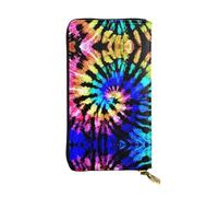 EZDLOWVBA Exotic Tribe - Portafogli da donna con stampa tie-dye, grande capacità, pochette per donne e uomini, portafoglio con porta carte di credito in poliuretano, Nero , Taglia unica