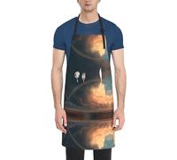 EZDLOWVBA Grembiule unisex con stampa arcobaleno, grembiule regolabile con 2 tasche, grembiuli da cuoco da donna e da uomo, per cucina domestica, cucina